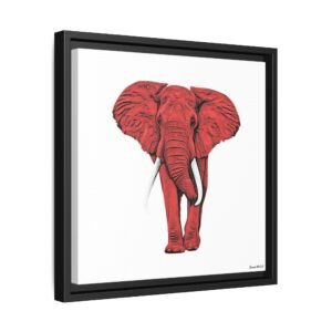 Red Elephant - Matte Canvas, Framed (Multi-color)